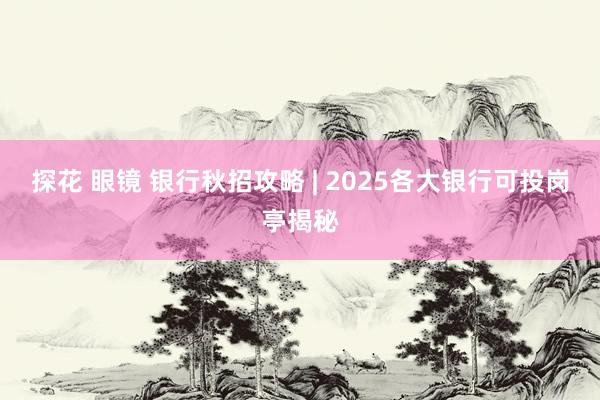 探花 眼镜 银行秋招攻略 | 2025各大银行可投岗亭揭秘