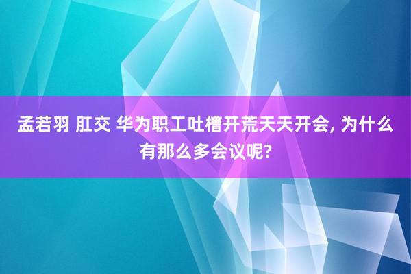 孟若羽 肛交 华为职工吐槽开荒天天开会， 为什么有那么多会议呢?