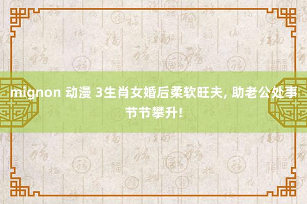 mignon 动漫 3生肖女婚后柔软旺夫， 助老公处事节节攀升!