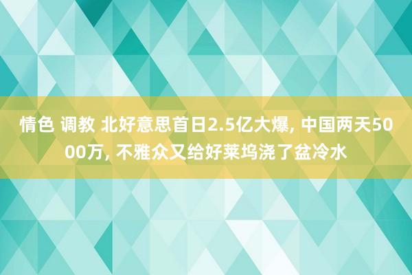 情色 调教 北好意思首日2.5亿大爆， 中国两天5000万， 不雅众又给好莱坞浇了盆冷水